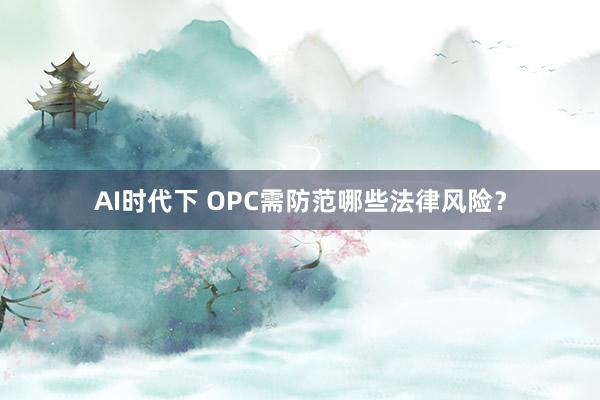 AI时代下 OPC需防范哪些法律风险？