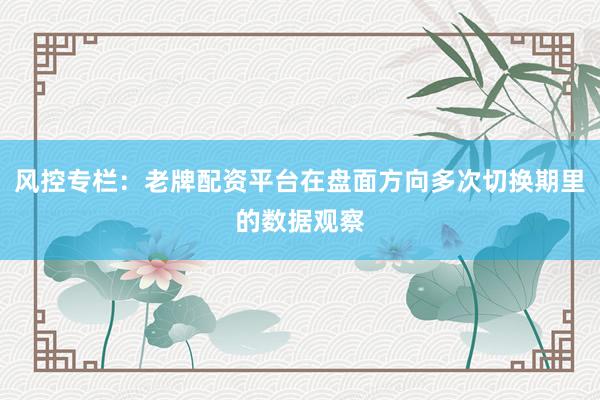 风控专栏：老牌配资平台在盘面方向多次切换期里的数据观察