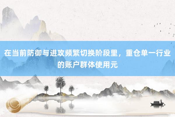 在当前防御与进攻频繁切换阶段里，重仓单一行业的账户群体使用元
