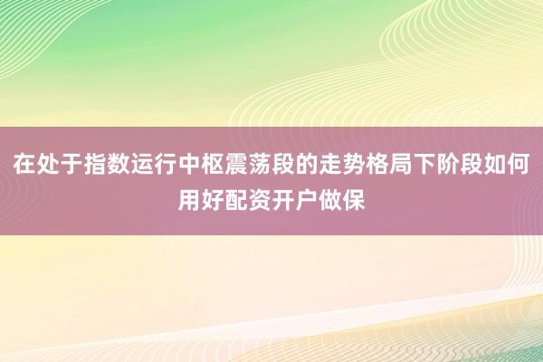 在处于指数运行中枢震荡段的走势格局下阶段如何用好配资开户做保