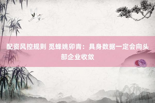 配资风控规则 觅蜂姚卯青：具身数据一定会向头部企业收敛